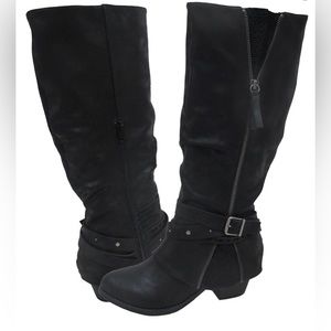 Brand New Black Wide-Calf Lace Insert Tonnie
Boot - Women